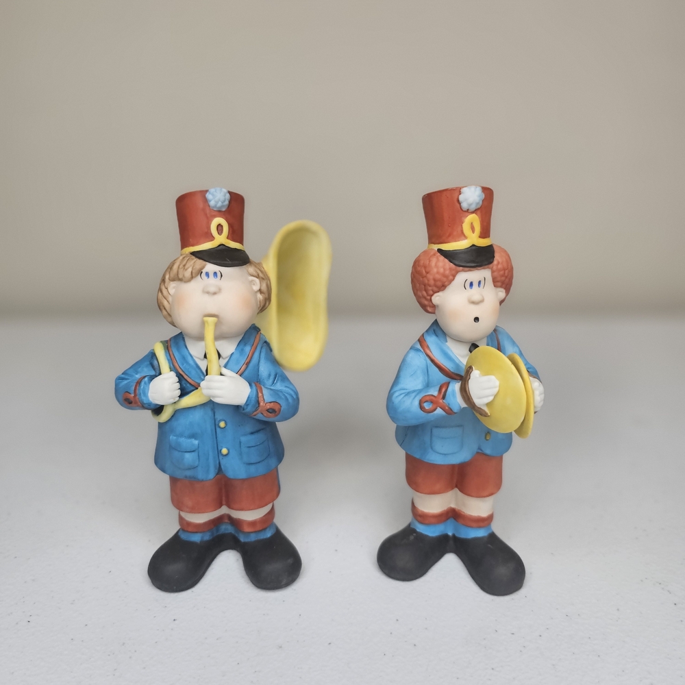 Porcelain Marching Band Figurines – Set of 2 with Boxes